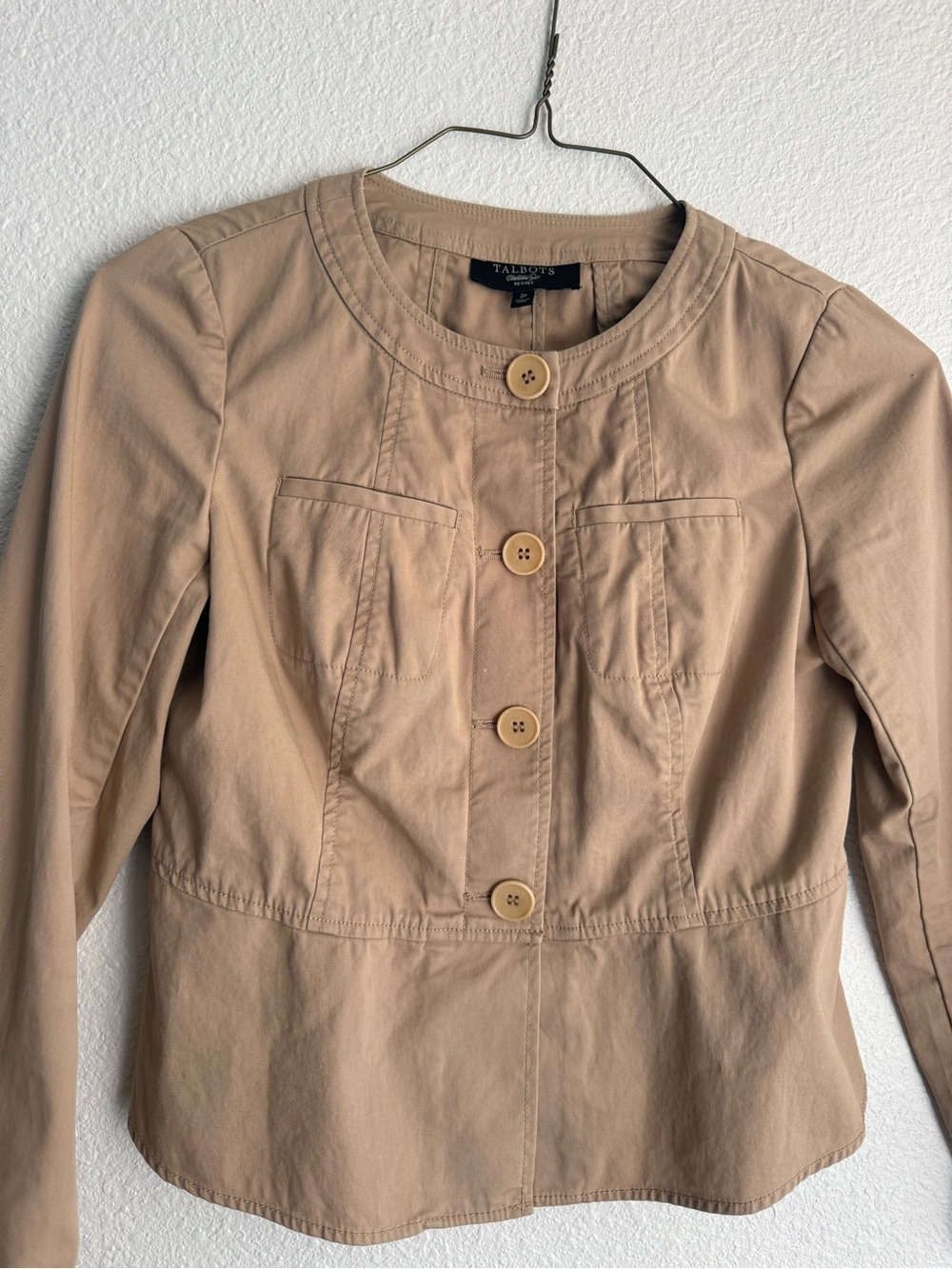 Talbots Camel-Tan Button Front Utility Jacket - Picture 2 of 3